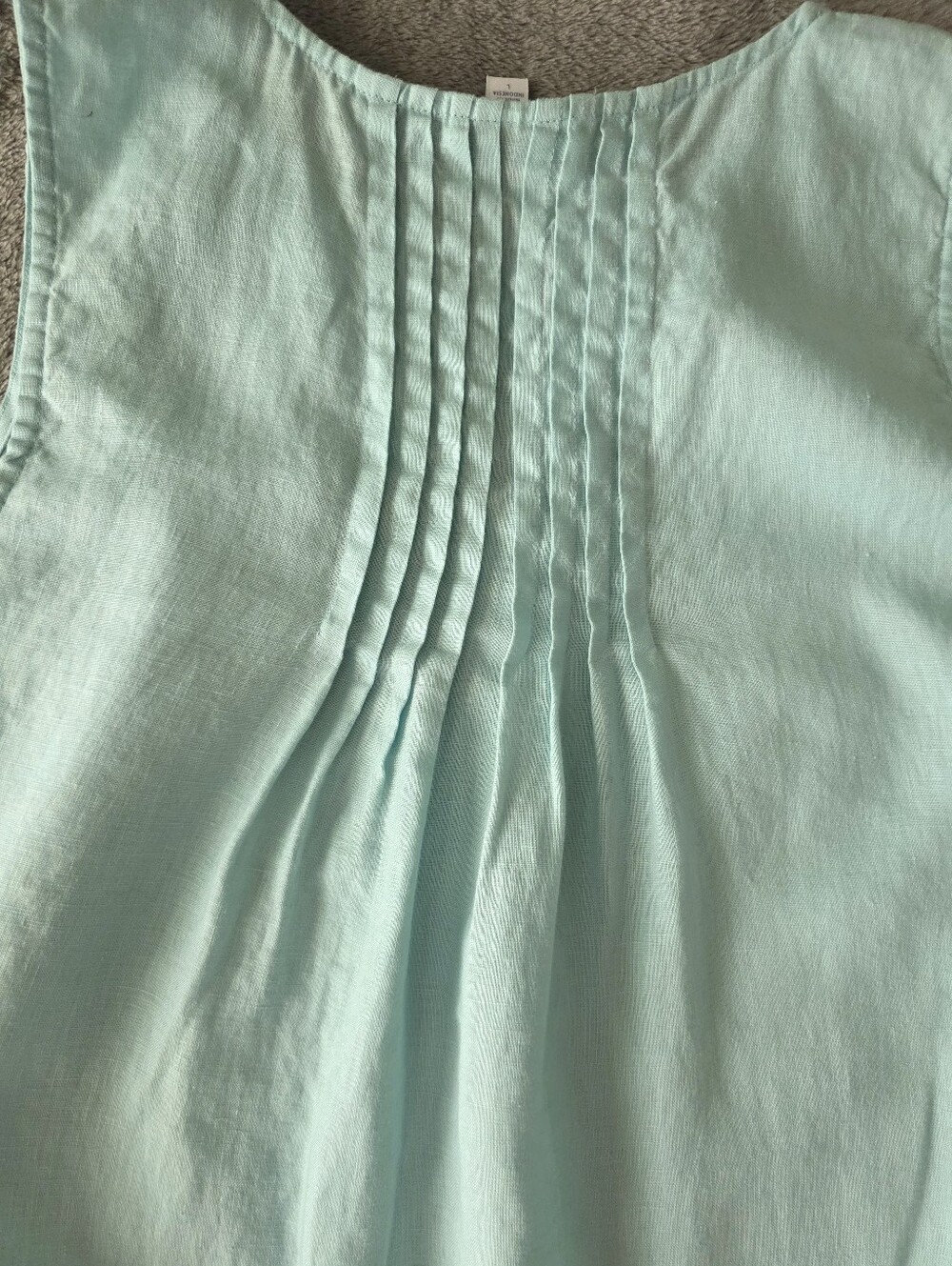 J.Jill Love Linen Split Neck Shift Dress Aqua Blue Mint Size L - Picture 5 of 10